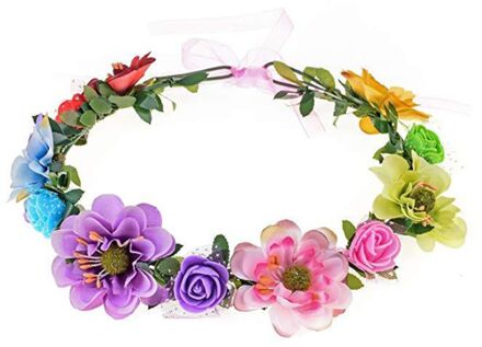 Bloem Hoofdband Rose Handgemaakte Bloemen Bloemen Garland Hair Band Crown Tiara Decoratie Verstelbare Vrouwen Meisjes Hoofdtooi Bruiloft