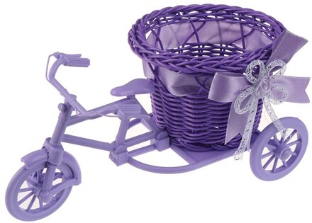 Bloem Mand Pot Rotan Fiets Opslag Vlotter Vaas Plant Stand Houder Driewieler Fiets Organisator Paars