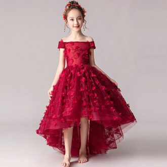 Bloem Meisje Bruiloft Netto Garen Applique Een Schouder Communie Avondjurk 2-10 Jaar Oud Meisje Prinses Verjaardag Prom communie Child-9