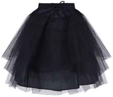 Bloem Meisjes Petticoat 3 Lagen Netto Wedding Onderrok Slip Bloem Meisje Kleding Bruiloft Half Slip Prom Crinoline Onderrokken zwart