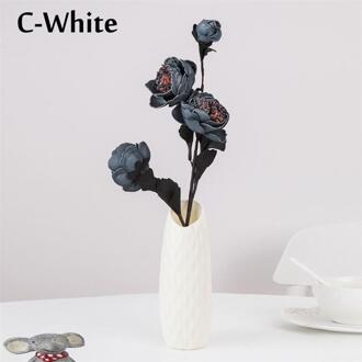 Bloem Nordic Vaas Decoratieve Thuis Plastic Vaas Imitatie Keramische Bloempot Bloem Mand Decoratie Vaas Voor Bloem Home Decor C-wit