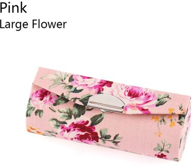 Bloem Ontwerpen Met Spiegel Verpakking Lipgloss Doos Vrouwen Lippenstift Geval Retro Geborduurde Sieraden Verpakking Opbergdoos groot bloem-roze