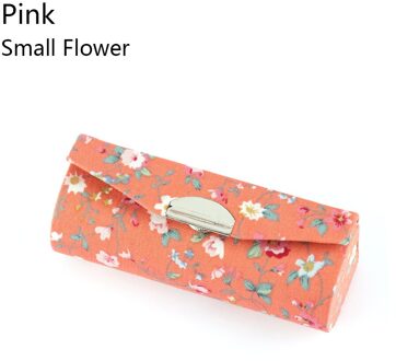 Bloem Ontwerpen Met Spiegel Verpakking Lipgloss Doos Vrouwen Lippenstift Geval Retro Geborduurde Sieraden Verpakking Opbergdoos klein bloem-roze