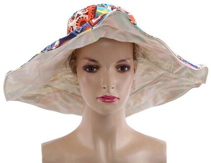 Bloem Opvouwbare Rand Zonnehoed Zomer Hoeden Voor Vrouwen Uv Bescherming beige