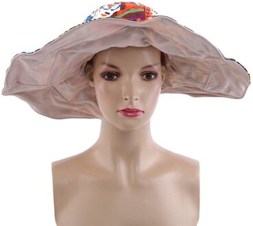 Bloem Opvouwbare Rand Zonnehoed Zomer Hoeden Voor Vrouwen Uv Bescherming khaki