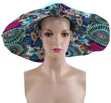 Bloem Opvouwbare Rand Zonnehoed Zomer Hoeden Voor Vrouwen Uv Bescherming lucht blauw