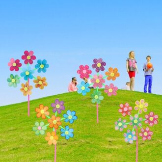 Bloem Patroon Spinner Wind Windmolen Kids Kinderen Speelgoed Tuin Yard Decoratie