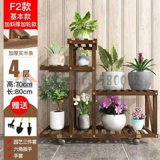 Bloem Plank Indoor En Outdoor Multi Verdiepingen Huis Balkon Rekken Massief Houten Woonkamer Ingemaakte Bloem Pot Floor-staande VIP 4