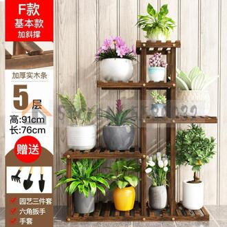 Bloem Plank Indoor En Outdoor Multi Verdiepingen Huis Balkon Rekken Massief Houten Woonkamer Ingemaakte Bloem Pot Floor-staande VIP 5