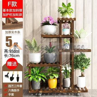 Bloem Plank Indoor En Outdoor Multi Verdiepingen Huis Balkon Rekken Massief Houten Woonkamer Ingemaakte Bloem Pot Floor-staande VIP 7