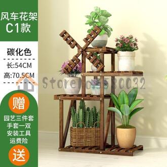 Bloem Plank Meerdere Verdiepingen Indoor Speciale Rekken Balkon Smeedijzeren Woonkamer Massief Houten Vlezige Floor Plant Pot Rack VIP 5