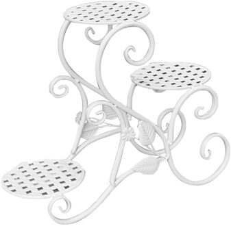Bloem Stand Iron Bloem Plank Rack Thuis Vloer Stijl Woonkamer Bloempot Plank 3 Lagen Indoor Outdoor Tuin bloem Stand wit