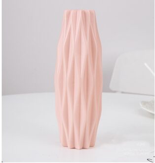 Bloem Vaas Decoratie Thuis Plastic Vaas Witte Imitatie Keramische Bloempot Bloemenmand Nordic Decoratie Vazen Voor Bloemen Pink2