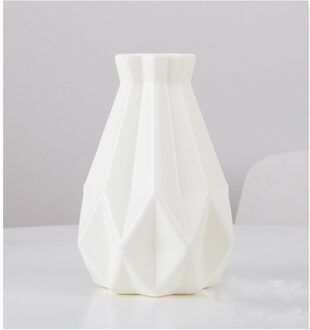 Bloem Vaas Decoratie Thuis Plastic Vaas Witte Imitatie Keramische Bloempot Bloemenmand Nordic Decoratie Vazen Voor Bloemen White1
