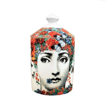 Bloem Vlinder Kroon Vrouwelijke Facial Decoratieve Jar Italië Dame Gezicht Make-Up Pen Wattenstaafje Opbergdoos Met Deksel Keramische Ambacht