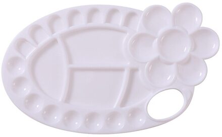 Bloem Vorm Colour Palette Kinderen Schilderen Gereedschap Plastic Verf Palet Voor Aquarel Olieverf Wit/Blauw/Roze/groen