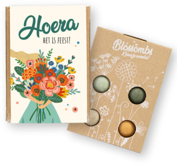 bloembommetjes giftbox - hoera! het is feest, mini