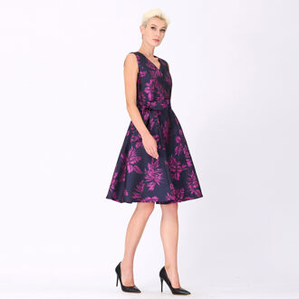 Bloembrocade skaterjurk Paars