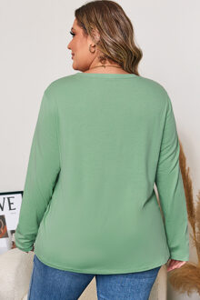 Bloemdetail Lange Mouwen Top Salie Groen