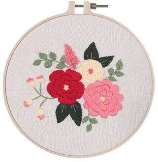 Bloemen Borduurwerk Lint Set Kruissteek Ambachten Hand-Gestikt Decoratie 30*30Cm Beginners Borduurwerk Schuur Naaien kit