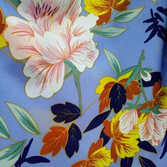 Bloemen Chiffon stof Elastische Zou Chiffon Jurk stoffen Sjaal Gedrukt Lente en Zomer Breed-legged Broek Blouse Stof 1