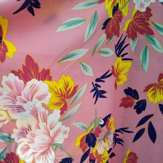 Bloemen Chiffon stof Elastische Zou Chiffon Jurk stoffen Sjaal Gedrukt Lente en Zomer Breed-legged Broek Blouse Stof 5