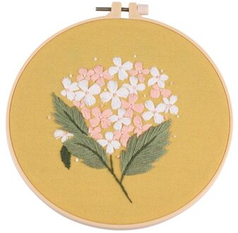 Bloemen Diy Borduurwerk Lint Materiaal Pakket Set Beginners Met Borduurwerk Schuur Naaien Kit Kruissteek Ambachten Home Decor F