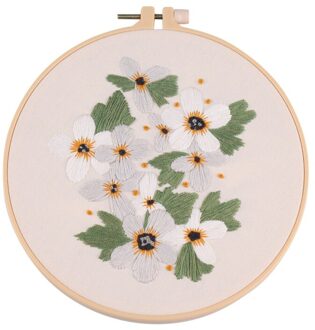 Bloemen Diy Borduurwerk Lint Materiaal Pakket Set Beginners Met Borduurwerk Schuur Naaien Kit Kruissteek Ambachten Home Decor