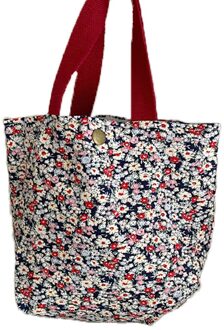 Bloemen Draagbare Lunch Tas Katoen Stof Picknick Voedsel Zakken Meisjes Lunch Pouch Casual Dames Mini Handtas Duurzaam Winkelen Handtas 6