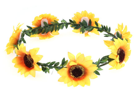 Bloemen Fall Zonnebloem Krans Haarband Crown Head Band Haar Krans Bruids Hoofddeksel Festivals Hair Band Garland