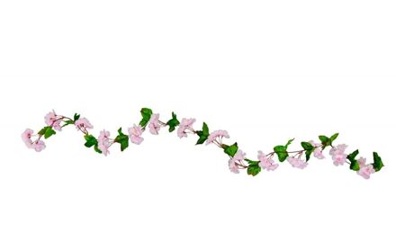 Bloemen Guirlande Wit / Roze (220cm) Multikleur - Print