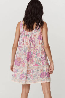 Bloemen Mini Jurk Relaxed Fit Ivoor