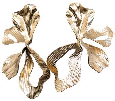 Bloemen oorbellen Flower  goud - One Size,