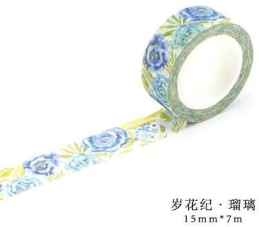 Bloemen Papier Washi Tape 15Mm * 7M Bloemen Masking Tapes Decoratieve Stickers Diy Briefpapier Schoolbenodigdheden Washi Tape stickers