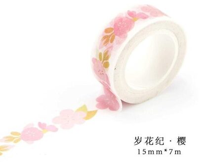 Bloemen Papier Washi Tape 15Mm * 7M Bloemen Masking Tapes Decoratieve Stickers Diy Briefpapier Schoolbenodigdheden Washi Tape stickers