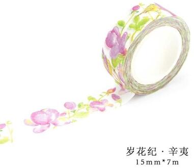 Bloemen Papier Washi Tape 15Mm * 7M Bloemen Masking Tapes Decoratieve Stickers Diy Briefpapier Schoolbenodigdheden Washi Tape stickers