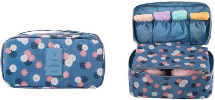 Bloemen Patroon Waterdichte Draagbare Patroon Reizen Ondergoed Beha Opbergdoos Tas Grote Capaciteit Travel Organizer Pouch