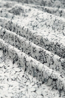 Bloemen Puff Mouw Mini Jurk Wit