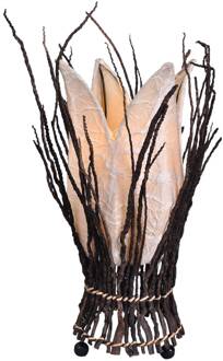 Bloemen tafellamp Stella, crème