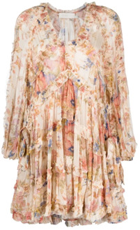 Bloemen V-hals jurk Zimmermann , Multicolor , Dames - M,S