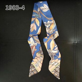 Bloemen Zijden Lint Satijnen Sjaal Twilly Handtas Handvat Wrap Lange Dunne Neck Strap Haarband Office Womens Mode Halsdoek 1903-4