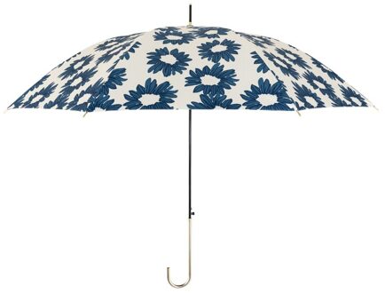 Bloemen Zomer Paraplu Regen Vrouwen Elegante Luxe Gebogen Handvat Lange Paraplu Uv Bescherming Reizen Golf Parasols Parasol Daisy-blauw