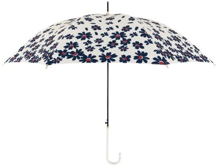 Bloemen Zomer Paraplu Regen Vrouwen Elegante Luxe Gebogen Handvat Lange Paraplu Uv Bescherming Reizen Golf Parasols Parasol zonnebloem-blauw