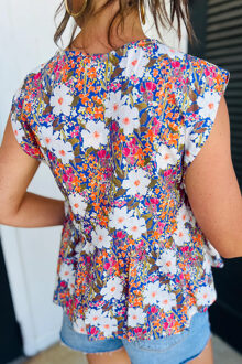 Bloemenprint Boho Top Wit