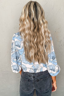 Bloemenprint Geraffineerde Top Wit