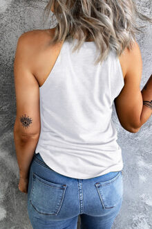 Bloemenprint Halter Top Wit