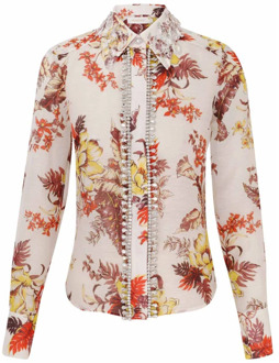 Bloemenprint Kristalversierde Shirt Zimmermann , Multicolor , Dames - L,M