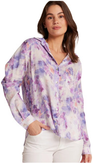 Bloemenprint lange mouw overhemd Bella Dahl , Multicolor , Dames - Xl,L