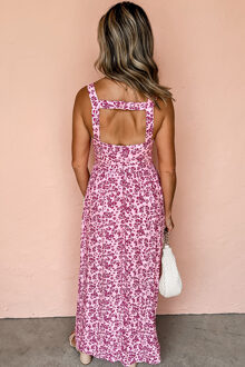 Bloemenprint Maxi Jurk Roze