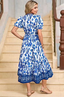 Bloemenprint Maxi Jurk Wit